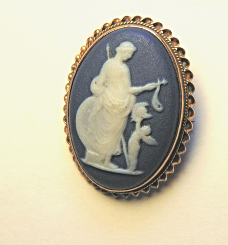 Wedgewood blue pin angel.--1-1/4" long. Great shape.