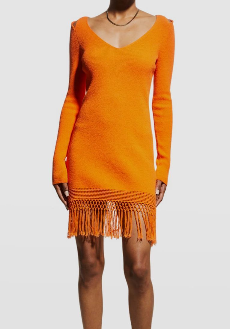 derek lam orange dress Atlantis Open Shoulder Dress