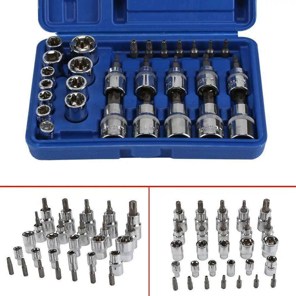 Coffret a Douilles Torx Femelle de Douille 1/2 3/8 Hexagonal