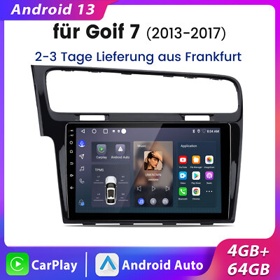 Für Golf 7 2013-2017 10'' Autoradio mit NAVI Android 13 Carplay GPS Wifi 4+64GB