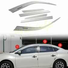 For Nissan Sentra 2013-2019 Chrome Window Visor Vent Sun Shade Rain Deflector For Nissan Sentra 2013-2019 Chrome Window Visor Vent Sun Shade Rain Deflector