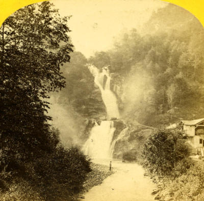 Schweiz Alpen Reichenbach Herbst altes Stereo Foto England 1863