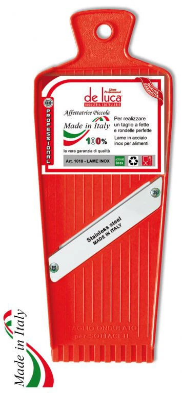 DE LUCA COLTELLERIE MANDOLINA AFFETTATRICE PICCOLA CON LAMA IN ACCIAIO PER TAGLIO DI FRUTTA VERDURA