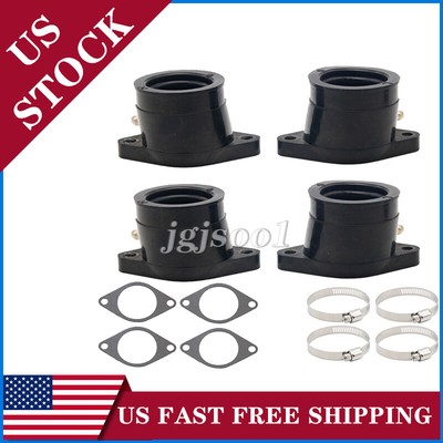 4-Piece Carburetor Intake Manifold Boot Set For Yamaha XJ650 XJ750 Maxim Seca 1981-1983