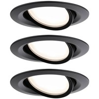 Paulmann 93082 Set Nova Plus LED Recessed Light 6W Black Dimmable Slim Design