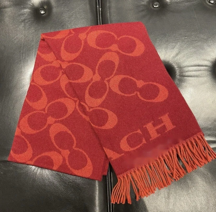 Coach CB684 Signature Oversized Muffler 1941 Red Chinese Lunar New Year NWT $178 - Image 4 of 4