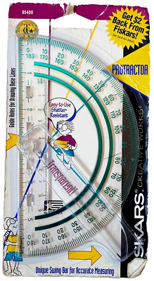 Fiskars Protractor Transparent Swing Arm 95400 New In Package Vintage