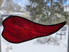 Red Hot Chili Pepper Stained Glass Hanging Suncatcher 5.5"x2.5" Kitchen Decor