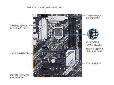 ASUS PRIME Z490-P LGA 1200 Intel Z490 SATA 6Gb/s ATX Intel Motherboard PCI-E 3.0
