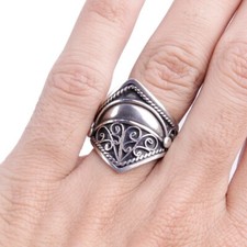 Antique Berber Silver Ring Moroccan Old Silver Ring Handmade Berber Ring 10 US