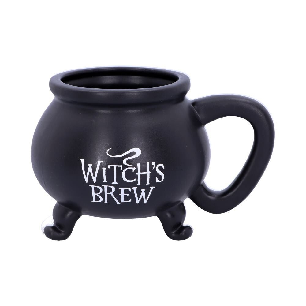 WITCH WITH'S BREW MUG Cauldron BLACK HALLOWEEN GOTHIC SMOOTH BOXED NEW PORCELAIN