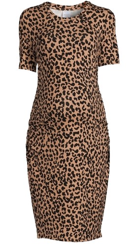 afrm jamie print open back short sleeve dress Afrm Jamie Print Open Back Short Sleeve Dress In Camel Ditsy - 30% Off