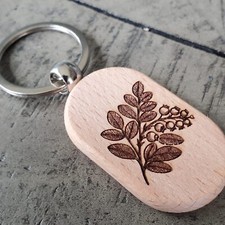 Personalized Engraved Wooden Keychain