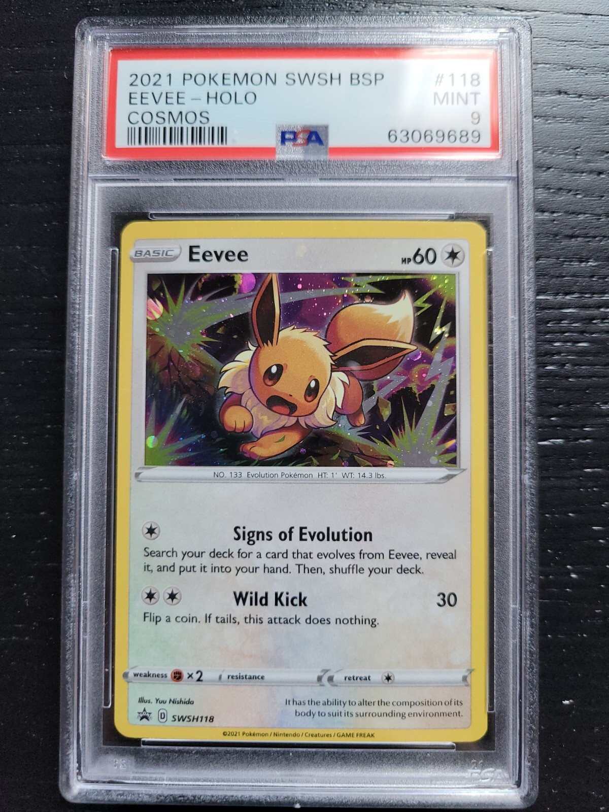 Pokémon TCG Eevee SWSH Black Star Promo SWSH118 Holo PSA 9 MINT