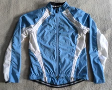 SPECIALIZED Cycling Windbreaker Jacket Womens L White Blue Vest Bicycle