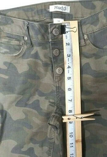 MUDD - JEANS - Cintura Ajustable Verde Camuflaje Oliva Talla 14 Junior W26 L27 Foto 4 de 4