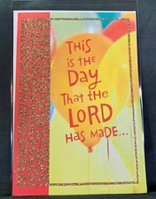 Happy Birthday Card! Religious Gold Sparkle Balloons!