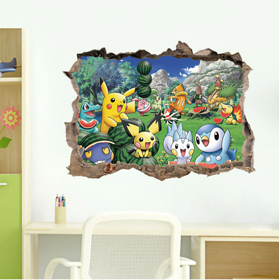 Pokemon 3d L And Stick Wall Decals Stickers Vinyl Mural Kids Room Decor Uk - Pokemon Wall Decals Uk