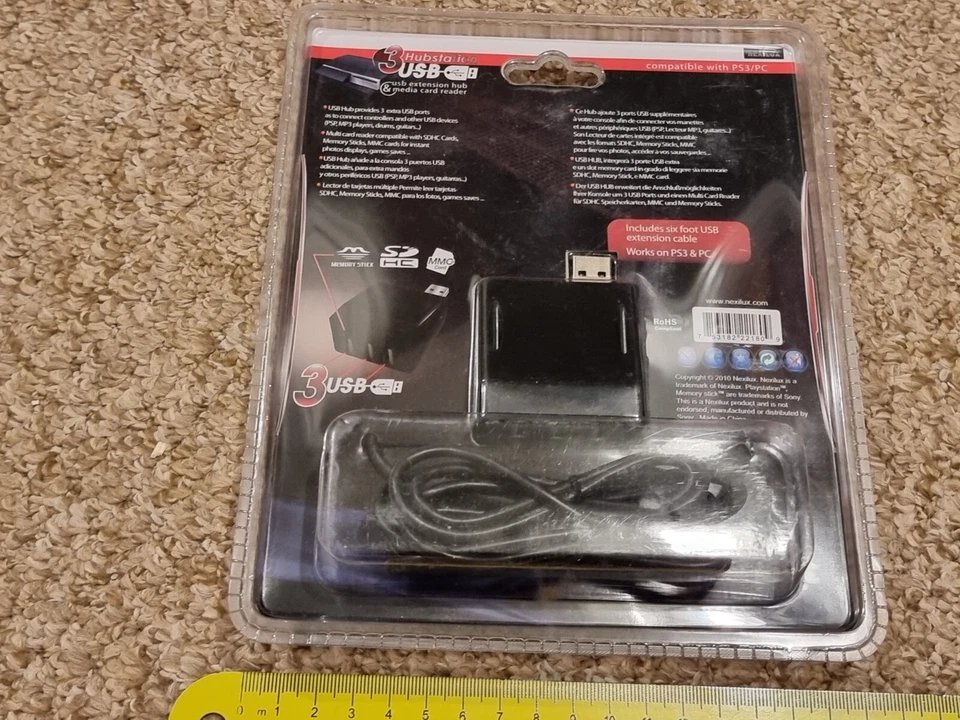 SONY PLAYSTATION 3 USB MEDIA MEMORY CARD ADAPTER READER HUB EXTENSION BRAND NEW! - Image 2 of 3