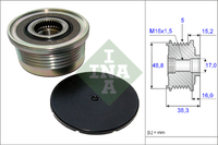 Gekuppelte Riemenscheibe FüR Renault Master II Nissan Opel INA 535004810