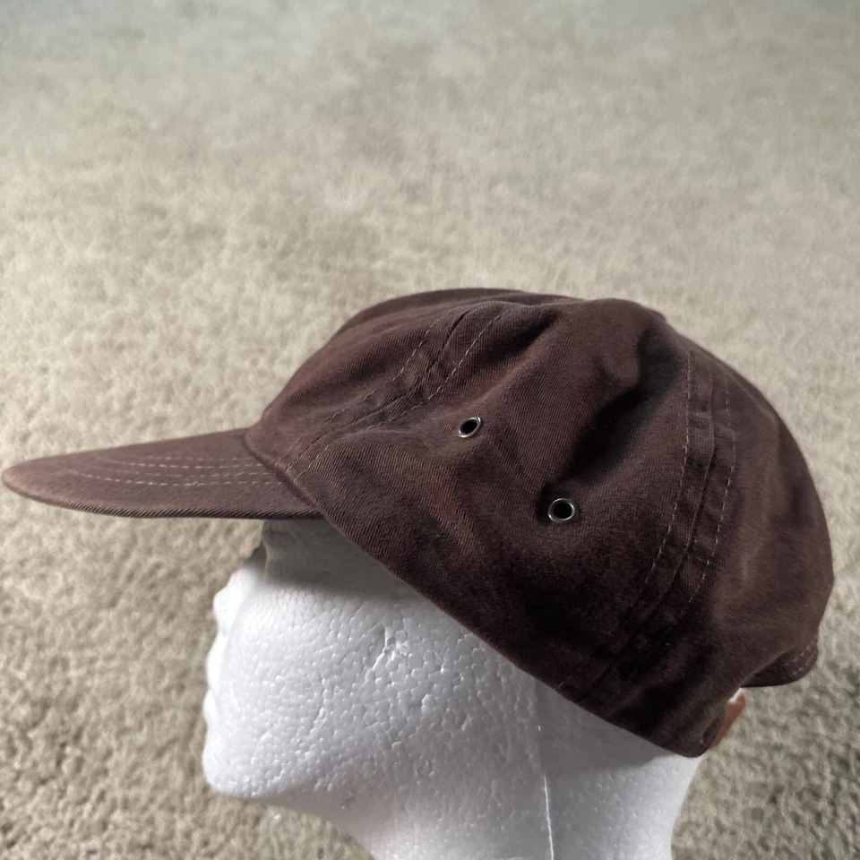 De Colección Tommy Hilfiger Sombrero Gorra Adulto Marrón Cuero Correa Ala Ancha Pequeño Logo EE. UU. Foto 2 de 4