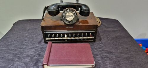 VINTAGE DICTOGRAPH TELEPHONE WITH TELEPHONE CONTACTS BOOK - Picture 1 of 13