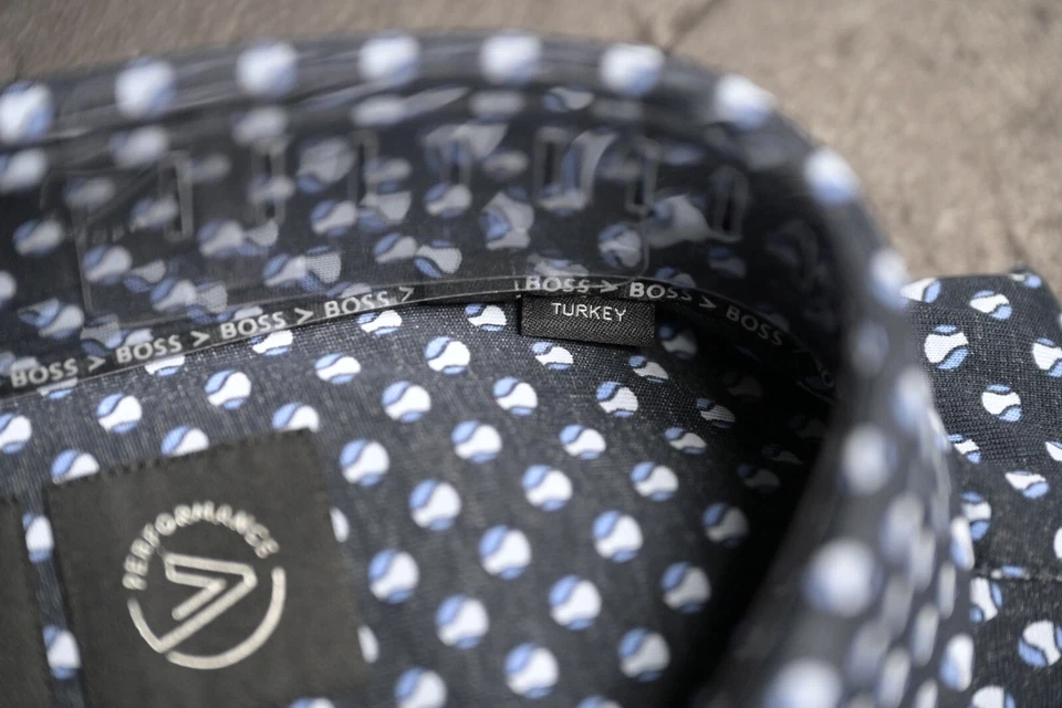 HUGO BOSS Uomo Hank Kent Viaggio Slim Fit Performance Stretch Camicia 40 - Immagine 3 di 4