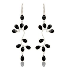 Black Onyx 925 Sterling Silver Dangle Earrings Gemstone Jewelry