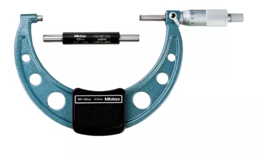 Mitutoyo 103-141-10 Outside Micrometer, Baked-enamel Finish, 100-125mm, 0.01mm
