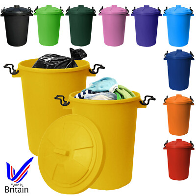 [3er Set] 50L Mülleimer Clipverschluss Deckel farbig Kunststoff Mülleimer Abfalleimer