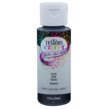 Testor Corp. Testors 2oz Acrylic Craft Paint - Matte Black TES292421A Plastics