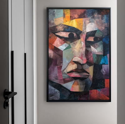 Abstrakte Porträtkunst, Leinwand-Bild, Acrylglas, Poster. Wandbild Kunst Art