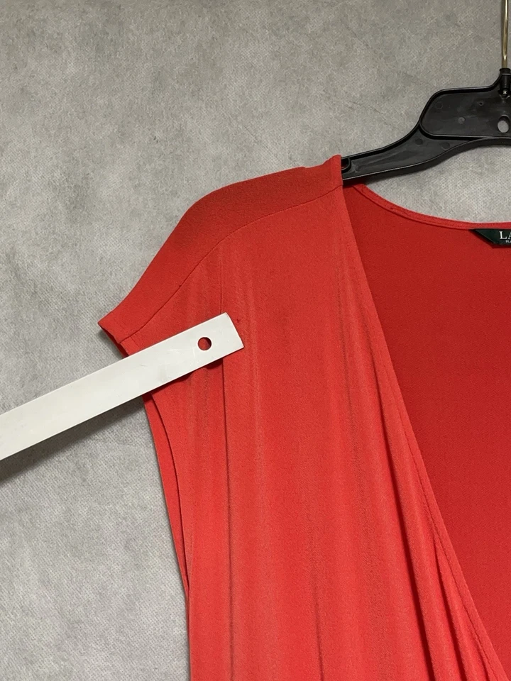 Mono Ralph Lauren Mujer XXL Coral Pierna Ancha Cinturón Envoltura Sobrepelliz Mangas Gorra Foto 2 de 4