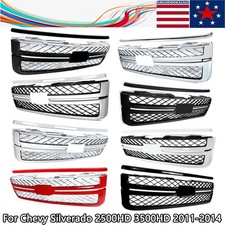 Front Grille W Hood Molding Trim For Chevy Silverado 2500hd 3500hd 2011-2014