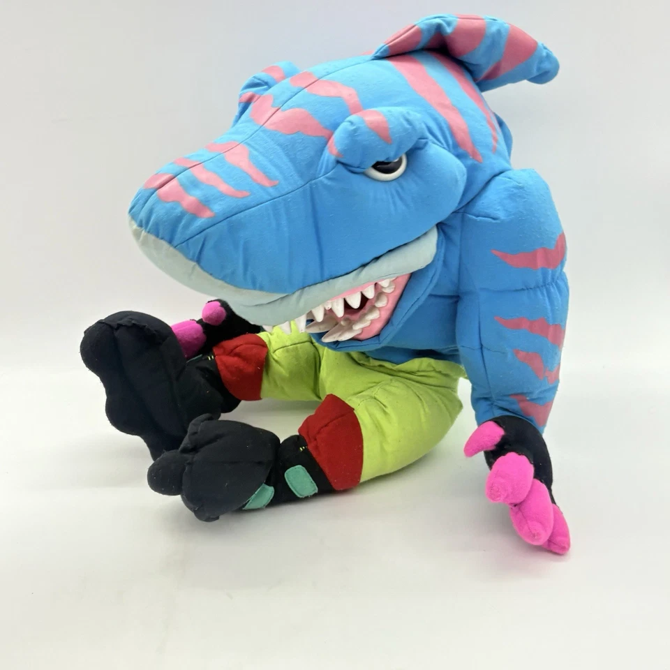 Street Sharks Puppet Streex Blade Plush Stuffed Animal Vintage Large Mattel 1995 - Image 2 of 4