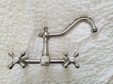 Kingston Brass - KS1248AXBS Heritage Bridge Kitchen Faucet, Brushed Nickel