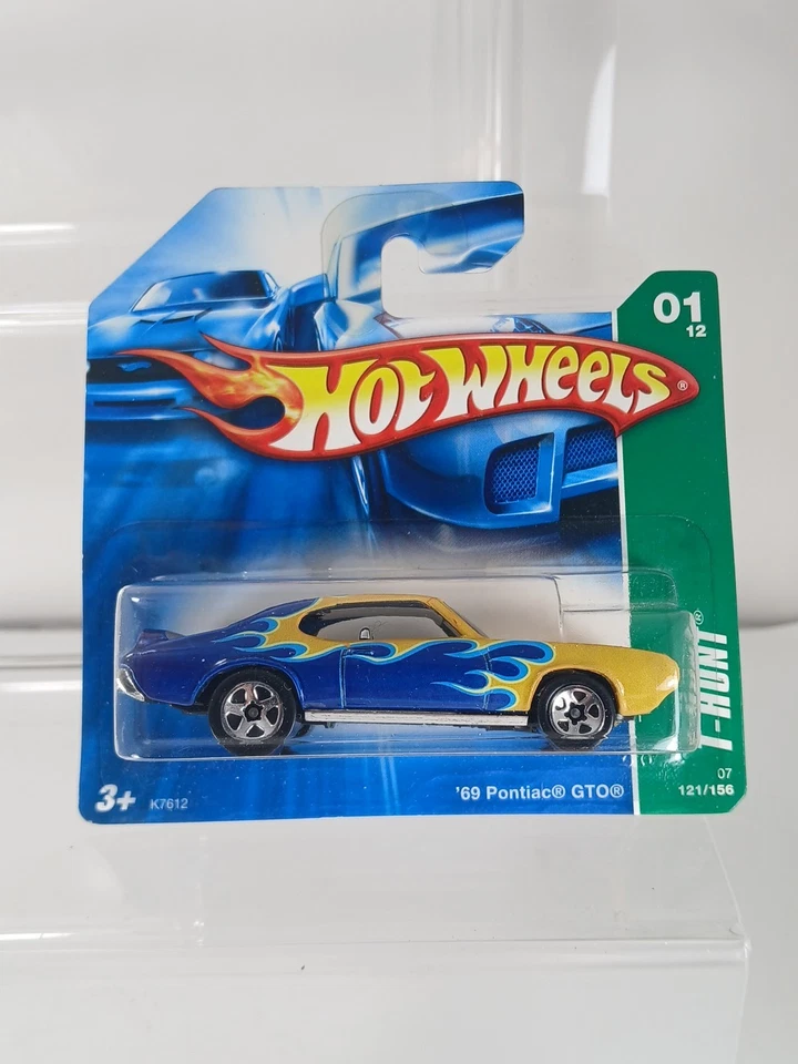 Лот из 2 Hot Wheels 2007 Treasure Hunt синий '69 Pontiac GTO #121 короткая карта  - Изображение 2 из 4