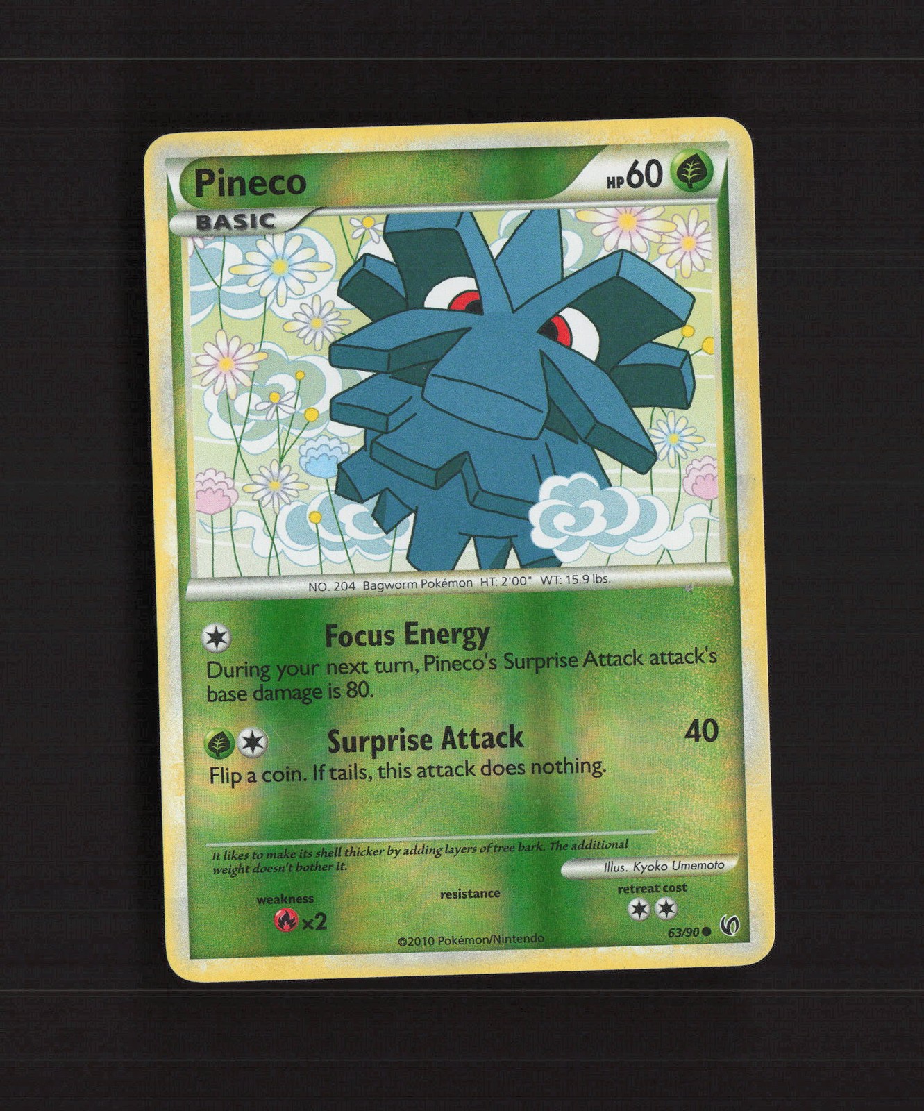 Pineco 63/90 Undaunted Reverse Holo Pokemon Card LP