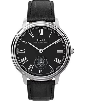 New Timex Men Waterbury Metropolitan Black Roman Leather Watch TW2Y23200