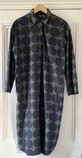 Marimekko X Uniqlo Women’s Blue Green Kivet Spot Shirt Dress XS UK 6-8 EU 34-36