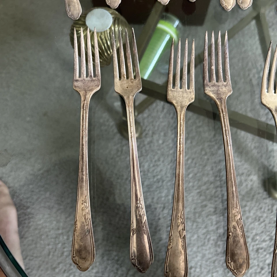 Placa de plata Wm A Rogers A1 Plus Oneida Ltd 1936 Meadowbrook brezo 40 piezas Foto 2 de 4