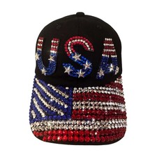 Popfizzy Bling Hat for Women, Fun Rhinestone Baseball Cap, Bedazzled Distress...