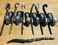 7 Universal Studios Harry Potter Mystery Wand Death Eater Lot Wands Masks Stands