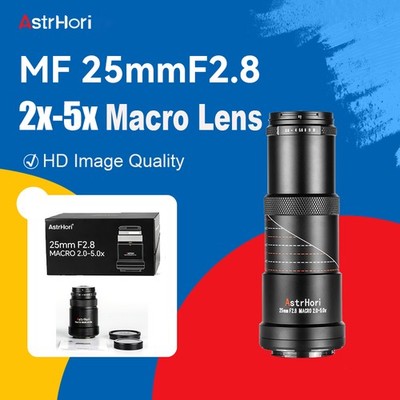 AstrHori 25mm F2.8 Full Frame 2-5x Macro Lens for Fuji X Canon RF Sony E L Mount