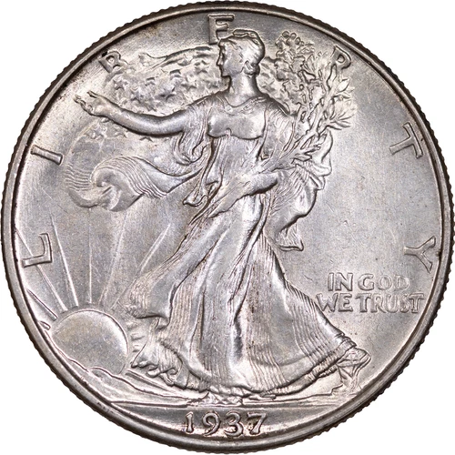 1937 50c Walking Liberty Half Dollar ~ High AU