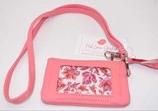 Vera Bradley Zip ID Lanyard in "Terra Cotta Rose" Pattern