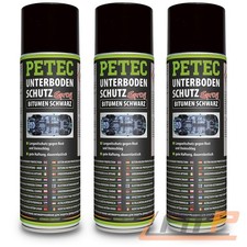 PETEC 3x 500 ml UNTERBODENSCHUTZ BITUMEN SCHWARZ UBS HOHLRAUMVERSIEGELUNG