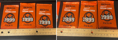 1999 Cleveland Browns Giant Eagle 6 Packs  Tim Couch & K Johnson Rookies +2Bonus