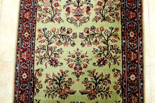 10X3 1960's SPECTACULAR  HAND KNOTTED VEGETABL DYE  FLORAL SAROUKK RUG RUNNER
