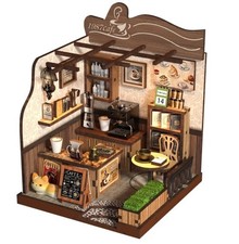 DIY Miniature Country Cafe Dollhouse Kit - Wooden 3D Puzzle Hobby Gift